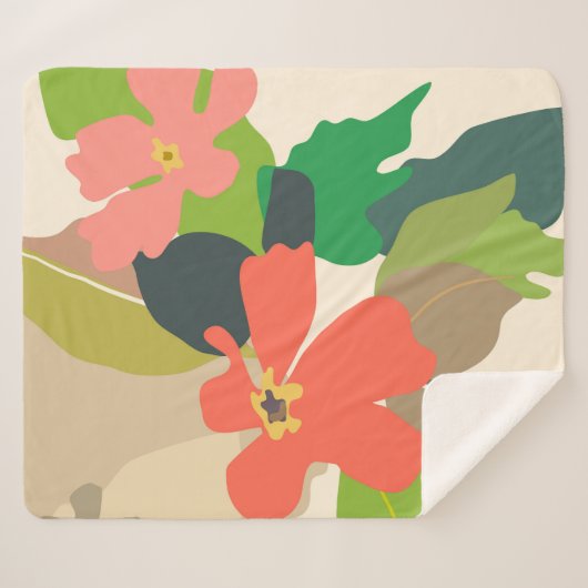 Blumengarten - Farbblöcke Sherpadecke (Vorderseite (Horizontal))