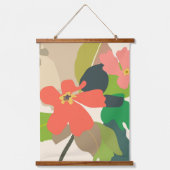 Blumengarten - Farbblöcke Wandteppich Mit Holzrahmen (Vorderseite)