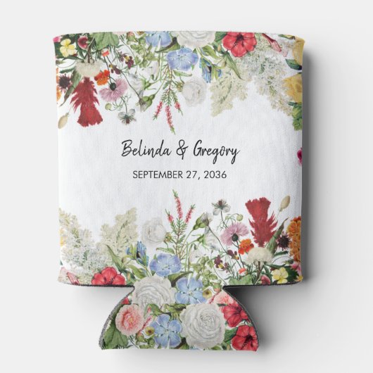 Blumengarten Farbenfrohe Blume Gastgeschenk Hochze Dosenkühler (Rückseite)