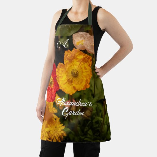 Blumengarten Farbflora Monogramm Custom Schürze (InSitu)