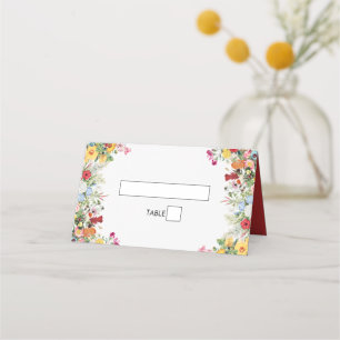 Blumengarten Farbige Blumen Hochzeit Platzkarte