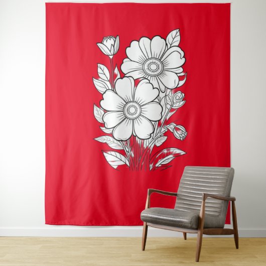 Blumengarten Farbseite für Entspannung Wandteppich (Beispiel)