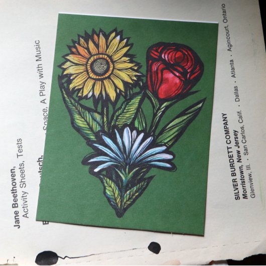 Blumengarten Florist Rose Sonnenblumen und Tulpen Postkarte