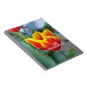 Blumengarten-Foto Rot und Gelb Tulip Notizblock (Rechte Seite)