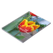 Blumengarten-Foto Rot und Gelb Tulip Notizblock (Linke Seite)