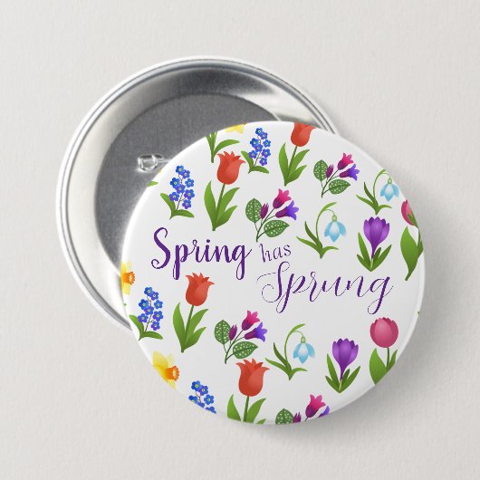 Blumengarten Frühling ist da  Button (Vorne & Hinten)