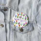 Blumengarten Frühling ist da Button (Beispiel)