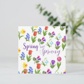 Blumengarten Frühling ist da  Einladung (Stehend Vorderseite)