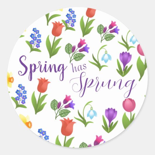 Blumengarten Frühling ist da Runder Aufkleber (Vorderseite)