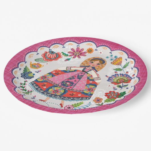 Blumengarten | Geburtstag | Party Paper Teller (Schrägansicht)