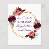 Blumengarten Geburtstag Save the Date Flyer (Vorne)