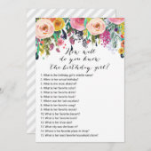 Blumengarten Geburtstag - Wer kennt das Geburtstag Einladung (Vorne/Hinten)