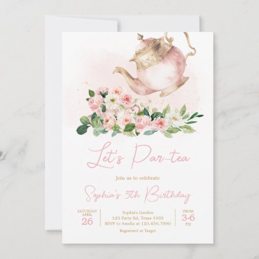 Blumengarten Geburtstagsparty Einladung (Vorderseite)