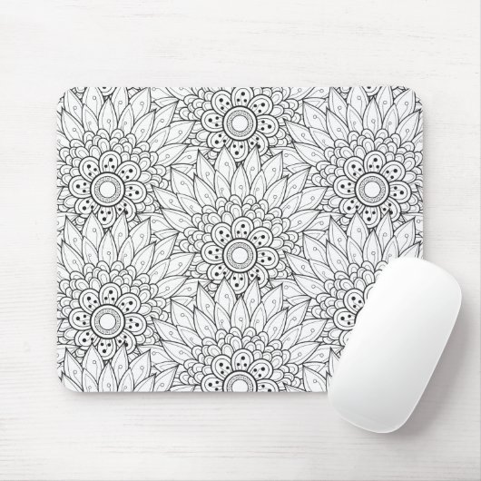 Blumengarten-Gekritzel Mousepad (Mit Mouse)