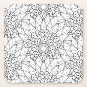 Blumengarten-Gekritzel Rechteckiger Pappuntersetzer (Vorderseite)