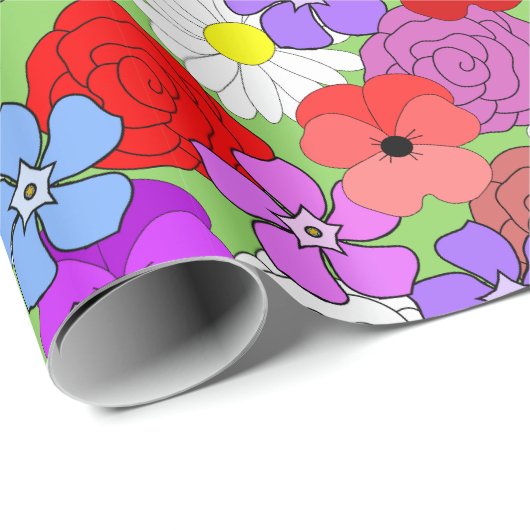 Blumengarten Geschenkpapier (Rolleneckpunkt)