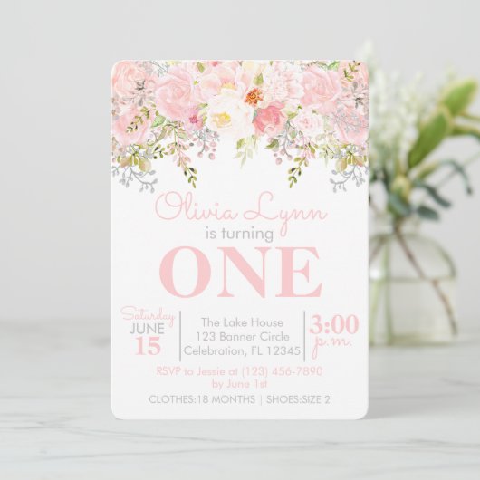 Blumengarten Girl Einladung (Stehend Vorderseite)