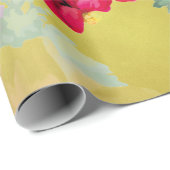Blumengarten Gold Rosa Pastell Thunder-Bird Geschenkpapier (Rolleneckpunkt)