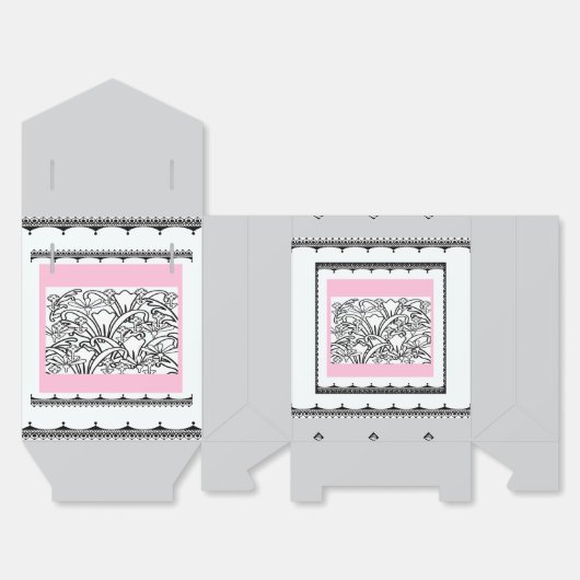 Blumengarten Grau Geschenkschachtel (Ungefaltet)