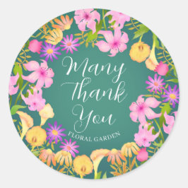 Blumengarten Green Runder Aufkleber