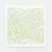 Blumengarten Grün Serviette (Vorderseite)