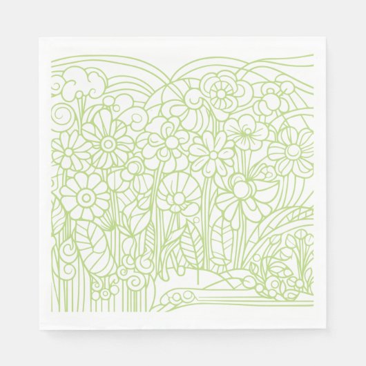 Blumengarten Grün Serviette (Vorderseite)
