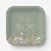 Blumengarten Grüne Wildblume Pappteller (Vorderseite)