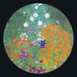 Blumengarten, Gustav Klimt Runder Aufkleber<br><div class="desc">Blumengarten - von dem österreichischen Symbolik-Maler Gustav Klimt. Gustav Klimt (1862 - 1918) war ein österreichischer Symbolik-Maler und einer der prominentesten Mitglieder der Wiener Sezessionsbewegung. Seine Hauptwerke sind Gemälde,  Wandgemälde,  Skizzen und andere Kunstobjekte. Klimts Hauptfach war die weibliche Leiche,  und seine Werke sind von einer Frank-Erotik geprägt.</div>