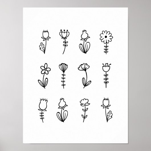 Blumengarten | Handgezeichnete Kunst Poster (Vorne)