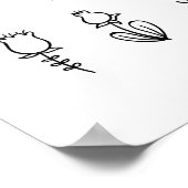 Blumengarten | Handgezeichnete Kunst Poster (Ecke)