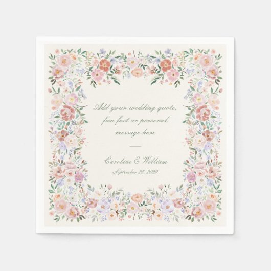 Blumengarten Hochzeit der Hütte Serviette (Vorderseite)
