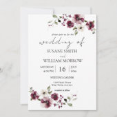 Blumengarten Hochzeit Elegante Einladung (Vorderseite)