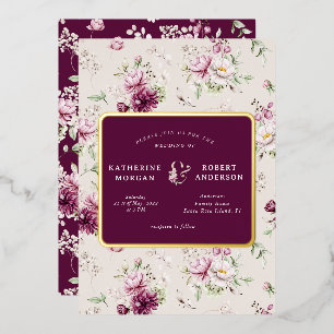 Blumengarten Hochzeit Folieneinladung