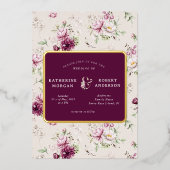 Blumengarten Hochzeit Folieneinladung (Vorderseite)