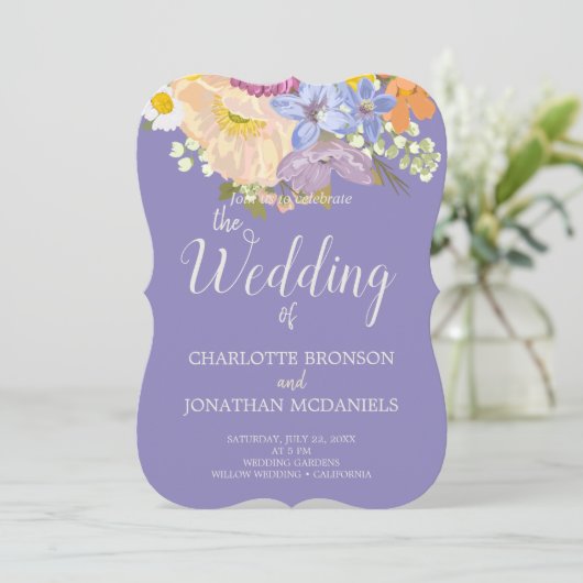 Blumengarten Hochzeit im Frühling Einladung (Stehend Vorderseite)