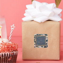 Blumengarten Hochzeit Quadratischer Aufkleber