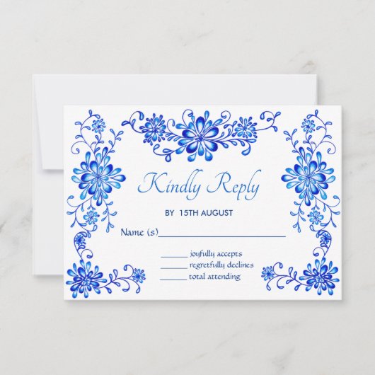 Blumengarten Hochzeit RSVP Karte (Vorderseite)