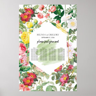 Blumengarten, Hochzeitskarte für Wasserfarben Poster