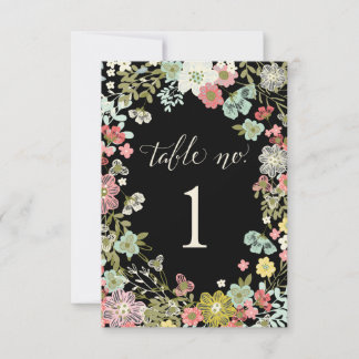 Blumengarten Hochzeitskarten für die Tischnummer