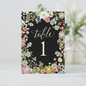Blumengarten Hochzeitskarten für die Tischnummer (Stehend Vorderseite)