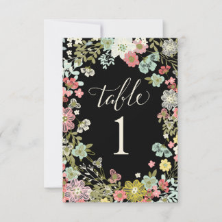 Blumengarten Hochzeitskarten für die Tischnummer