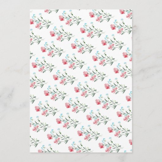 Blumengarten Hochzeitsmenü Menükarte (Rückseite)