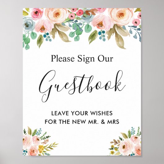 Blumengarten Hochzeitsszenario Gästebuch Zeichen (Vorne)