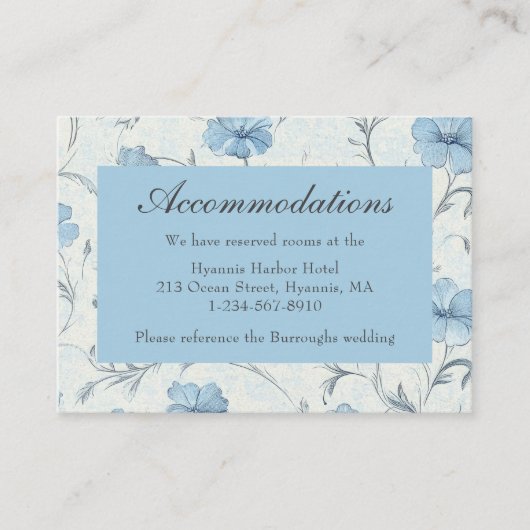 Blumengarten Hochzeitsunterkünfte Begleitkarte (Vorderseite)