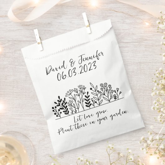Blumengarten Hochzeitszettel Geschenktütchen (Ausgeschnitten)
