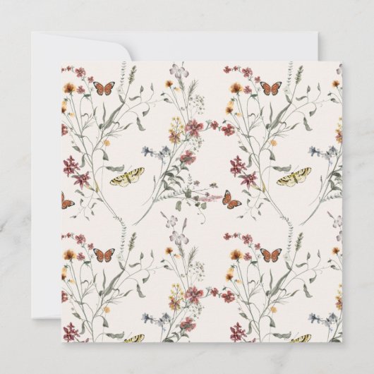 Blumengarten Holy Taufe Wasserfarben Wildblume Einladung (Rückseite)