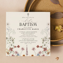 Blumengarten Holy Taufe Wasserfarben Wildblume Einladung