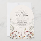 Blumengarten Holy Taufe Wasserfarben Wildblume Einladung (Vorderseite)