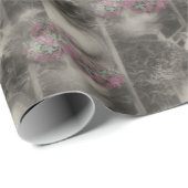 Blumengarten Holzstuhl Naturmuster Geschenkpapier (Rolleneckpunkt)