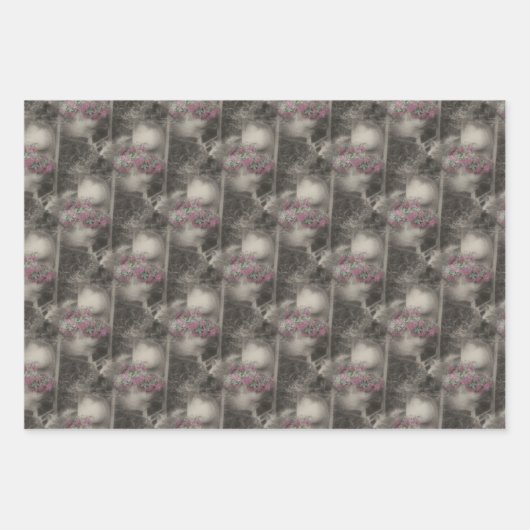 Blumengarten Holzstuhl Naturmuster Geschenkpapier Set (Vorderseite 3)